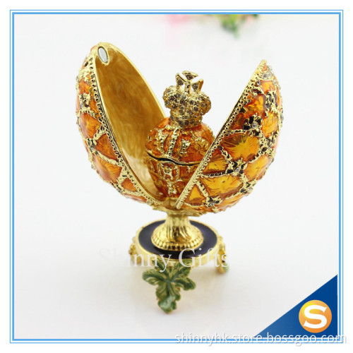 Best selling Egg Shape Easter Decoration Gift with Rhinestone Metal Craft